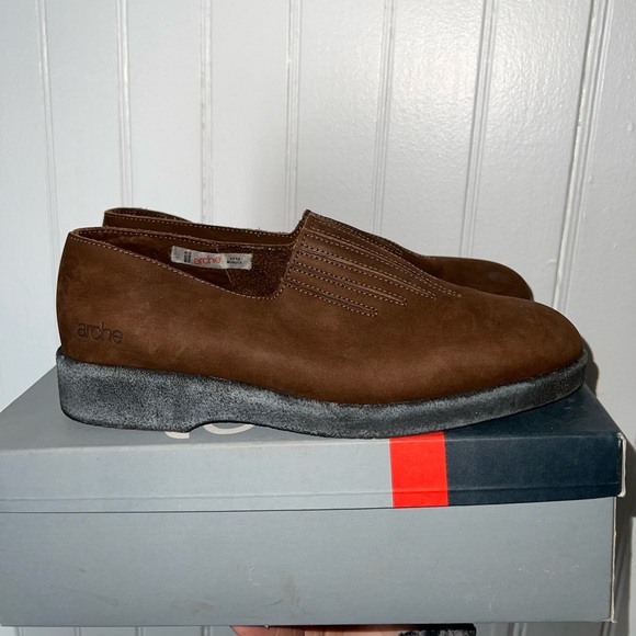 Arche Vintage France Cartouche calfskin leather shoe Brown Suede size eu 39 - Picture 1 of 15